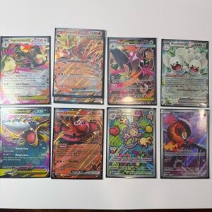 Pokemon Trading Cards Bundle of 9 in Sleeves Mega Lopunny Ambipom Mega Sharpedo